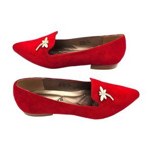 Bellini Dragonfly Women Slip-On Red Velvet Shoes Loafer | Size 7.5W